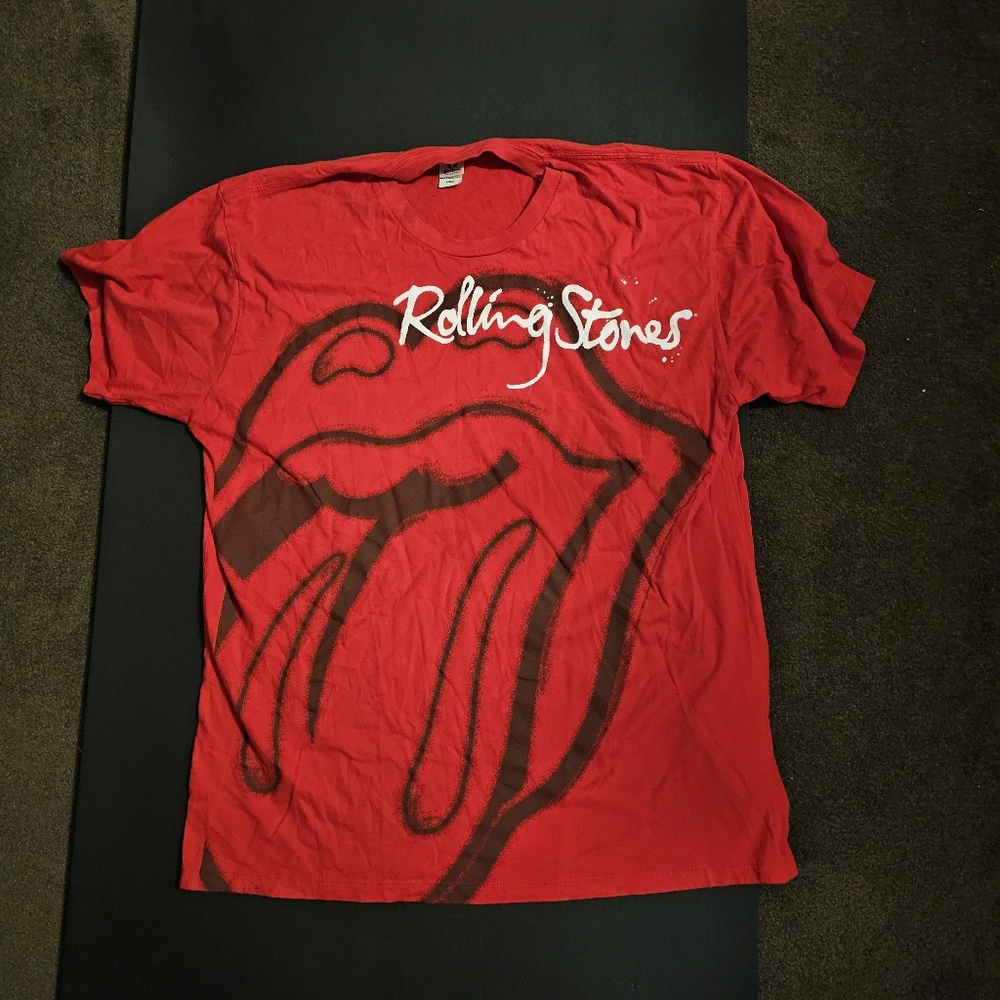 Rolling Stones red short sleeve tee shirt mens Large